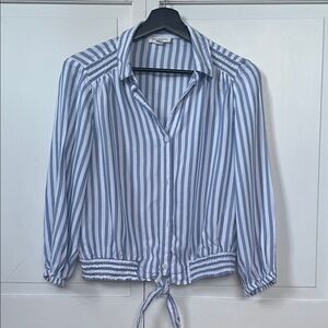 beachlunchlounge Blue and White Striped Blouse